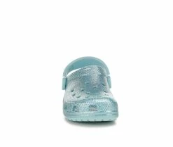 Outlet ❤️ Girls' Crocs Little Kid & Big Kid Classic Glitter 2 Clogs Pure Water ✨ -GIRLS' BOOTS Shop 4 699