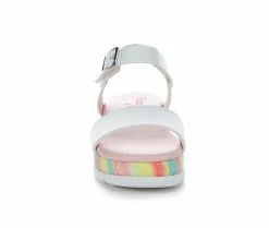 Discount ✔️ Girls' Rachel 👟 Shoes Toddler Lil Venice Platform 🩴 Sandals White/Rainbow 🧨 -GIRLS' BOOTS Shop 4 758