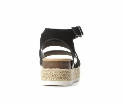 New 🥰 Girls' Soda Little Kid & Big Kid Bryce Flatform 🩴 Sandals Black 👍 -GIRLS' BOOTS Shop 5 554