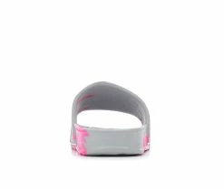 Deals 😍 Girls' Fila Little Kid & Big Kid Sleek Slide Marble Sport Slides Pink Glo/Black 🔔 -GIRLS' BOOTS Shop 5 651