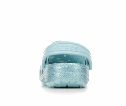 Outlet ❤️ Girls' Crocs Little Kid & Big Kid Classic Glitter 2 Clogs Pure Water ✨ -GIRLS' BOOTS Shop 5 685