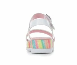 Discount ✔️ Girls' Rachel 👟 Shoes Toddler Lil Venice Platform 🩴 Sandals White/Rainbow 🧨 -GIRLS' BOOTS Shop 5 741